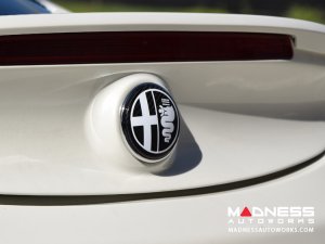 Alfa Romeo 4C Carbon Fiber Badge Cover Kit - Alfa Romeo Logo in White Alfa Romeo 4C Carbon Fiber Badge Cover Kit - Alfa Romeo Logo in White